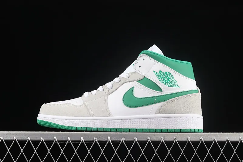 All categories Air Jordan Jordan series basketball shoes Air Jordan 1 Mid Air Jordan 1 Mid AJ1 Joe 1 meter white green mid-top cultural basketball shoes DC9294-103